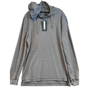 NWT Amongst Others Mens Waffle Knit Hoodie Heather Grey XL Athleisure Gorpcore